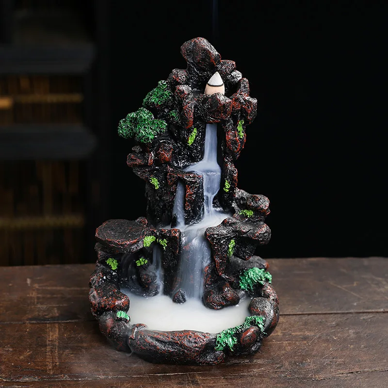 

WW resin handicrafts reflux aromatherapy stove home jewelry ornament creative resin mountain flowing water