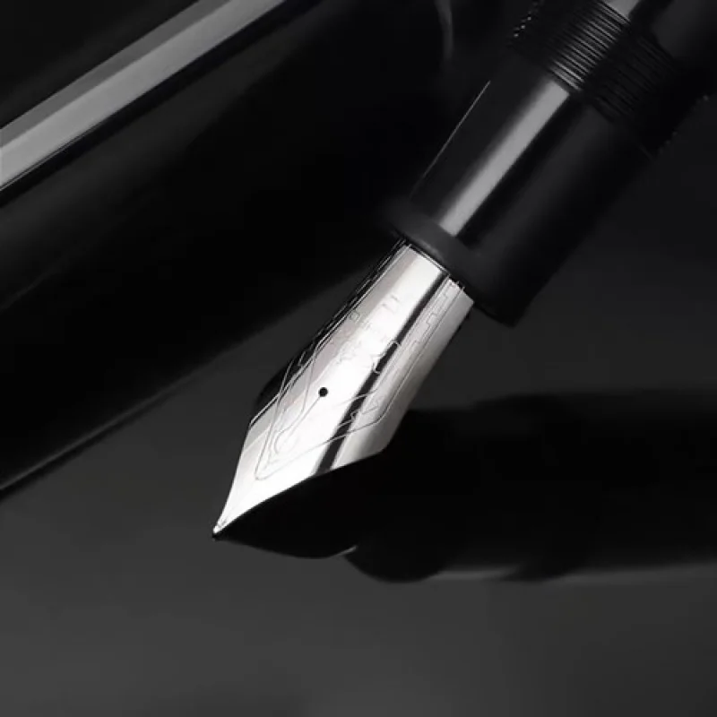 Pluma estilográfica acrílica A+ Jinhao X159, punta fina, pluma de regalo de escritura de gran tamaño negra