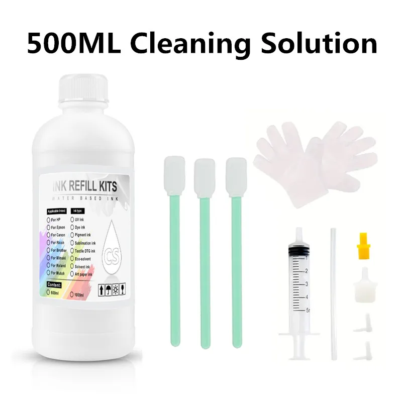 Cleaning Solution Wash Liquid Water-based Ink Printhead Cleaner Dye/Pigment/Sublimation Ink For Epson/HP/Canon/Brother Printer