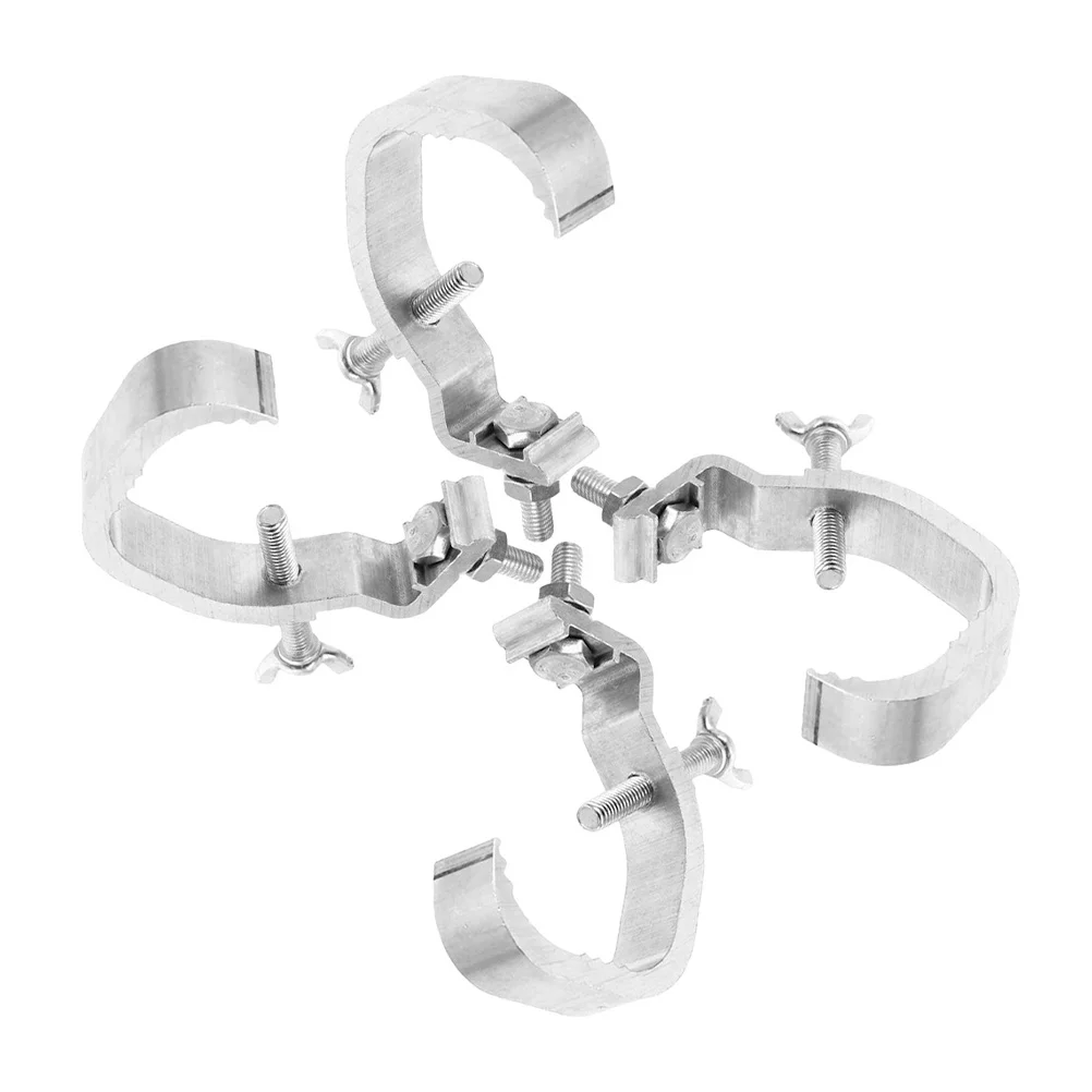 

4 Pcs Lamp Hook Light Truss Clamps Lighting for Stage Backdrop Lights Holders Silver
