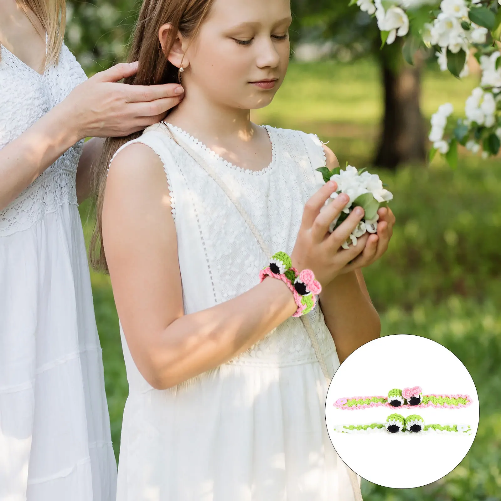 Bracciale in lana da 2 pezzi, design di animali adorabili, regalo per bambini, comodo, durevole, fatto a mano, squisita fattura, braccialetto per bambini