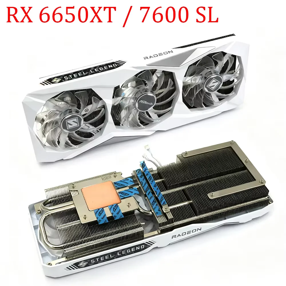 For ASROCK RX 6650XT 7600 7700XT 7800XT 7900GRE SL Graphics Card Replacement Heatsink