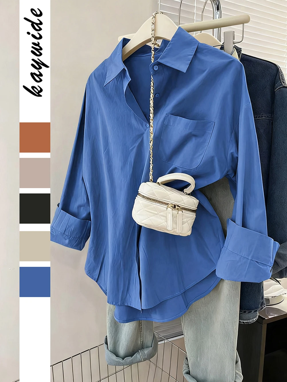 

WonMiracle универсальная женская рубашка с длинным рукавом, повседневная базовая рубашка на пуговицах, универсальный свободный топ для повседневной работы, офиса