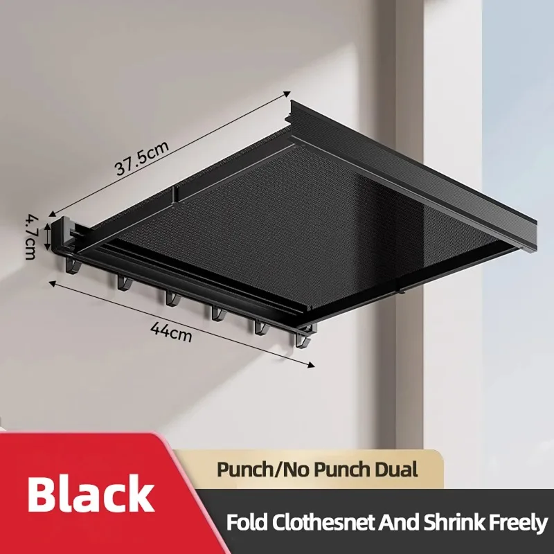 Foldable Wall Mounted Hat & Clothes Rack - Space Saving Organizer with Hooks for Bathroom, Balcony and Entryway image 6