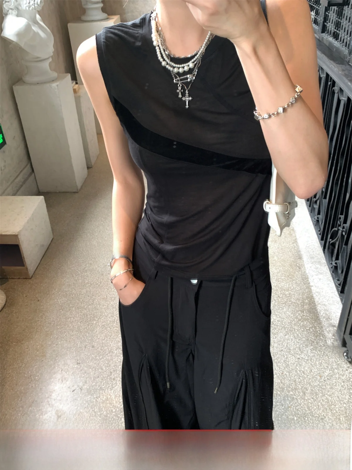 

Легкий шелковый жилет Svel, топ, женский летний новый коврик серии Sle Row, дизайн Sensation Commute Sle Slim Fit