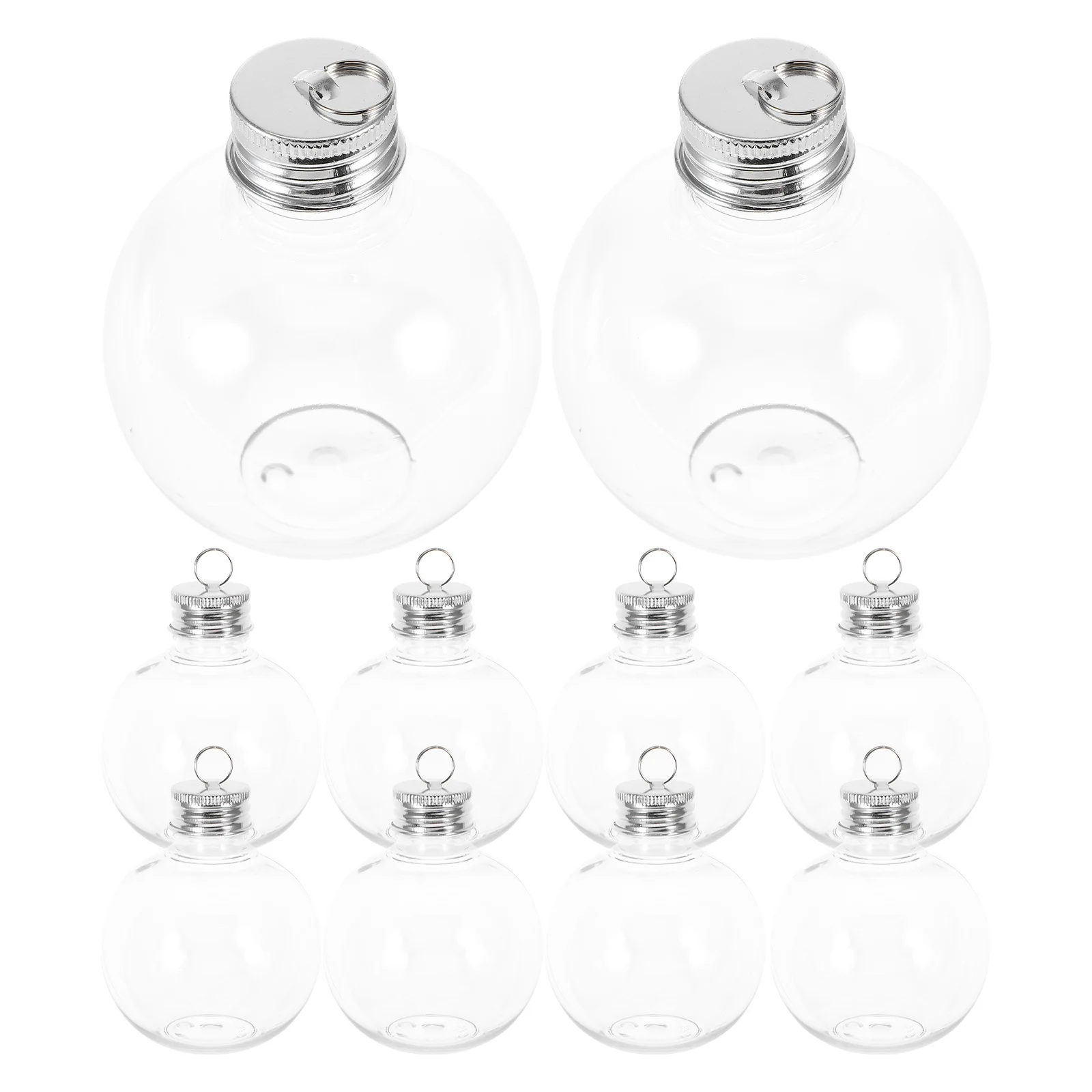 

10pcs Christmas Decoration Ornaments: 150Ml Clear Plastic Fillable Drink Bottles For Holiday Party Tree Hanging Craft