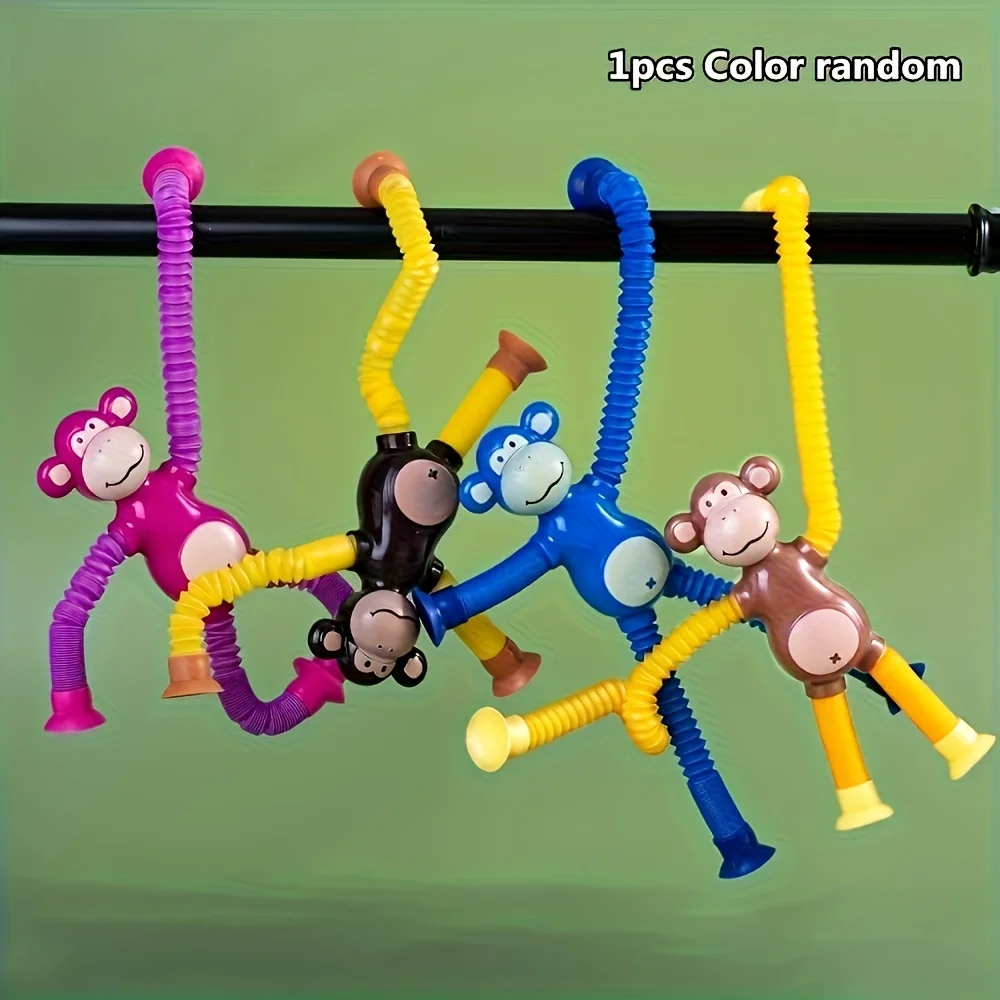 

1pc Stretchy Monkey Suction Cup Toy, Colorful ABS Plastic Fidget, Sensory Play for Kids, Party Gift Wall Decor