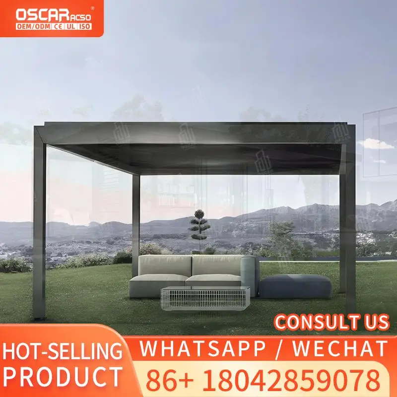 

10x10 12x10 14x14 14x16 футов современная уличная алюминиевая жалюзи водонепроницаемая роскошная автоматическая моторизованная пергола для сада, патио