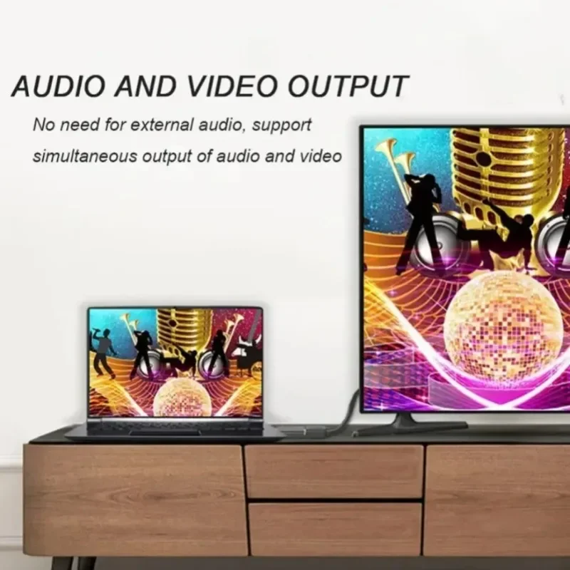 4K DisplayPort to HDMI-compatible  Adapter Cable 1080P DP to HDMI-compatible Video Audio Converter For PC TV Laptop Projector view 5