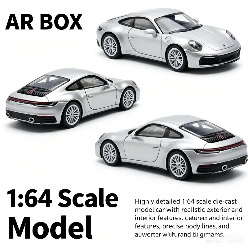 

Almost Real 1:64 911 Carrera Cast Alloy Car Model, Boys' Holiday Gift Toy, Adult Collection Decoration Piece.
