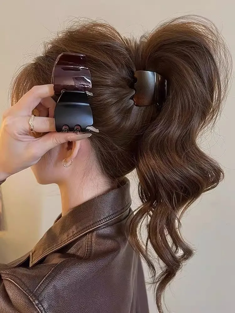 Haarspange mit hohem Pferdeschwanz-Anker, neuer Hai-Clip, Haar-Accessoire für die Rückseite des Kopfes, langanhaltendes Styling, flauschiges Haarvolumen – Detail 8