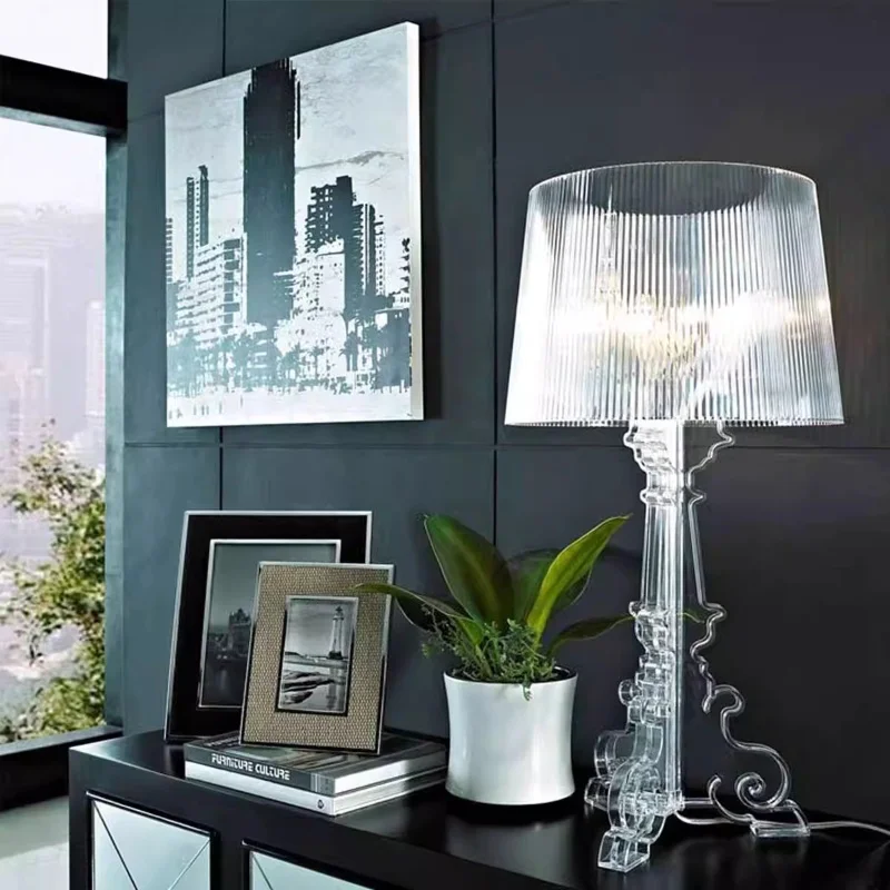 Bourgie Baroque Ghost Shadow Desk Lamp Creative Decorative Desk Lamp Study Living Room Bedroom Acrylic Transparent Desk Lamp