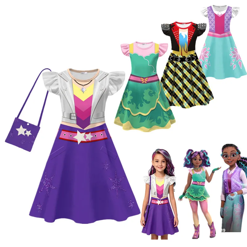 Kids Clothes for Girls Anime unicorns Sophia Ava Banji academy Cosplay Costume Girl Dress Pants Halloween Birthday Party Outfits