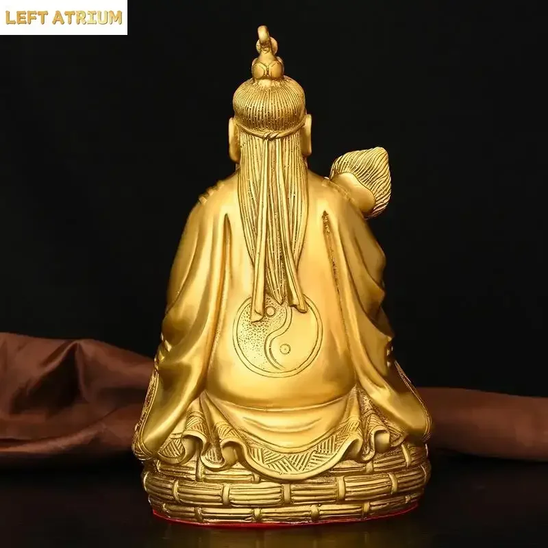 Brass Taishang Laojun Statue Home Offerings Heavenly Zun Laozi Bronze Worship Ancestral Master Statue