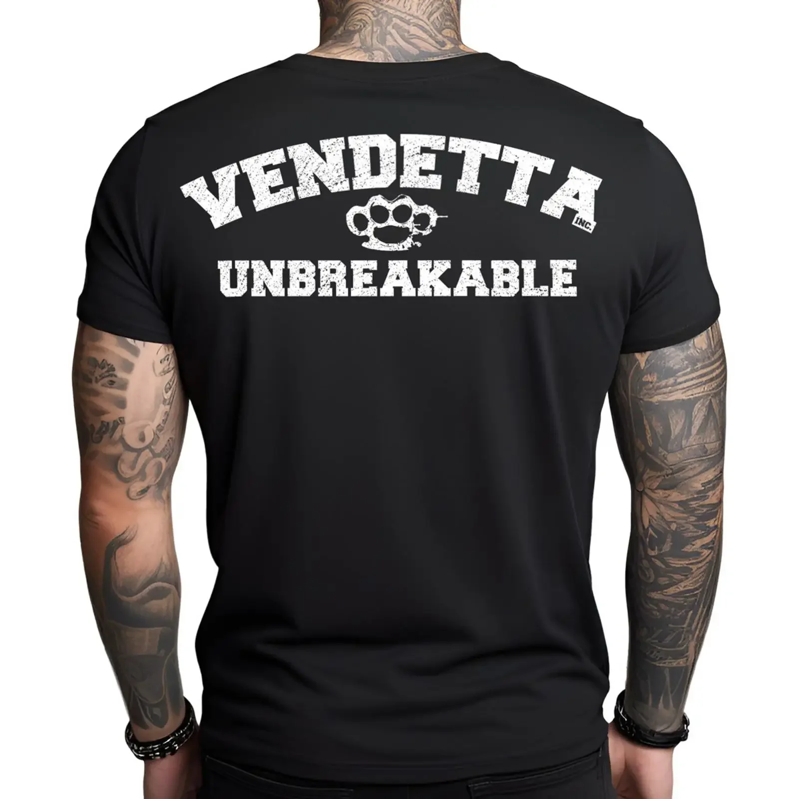 Vendetta Inc Herren Rundhals kurzarm T Shirt Unbreakable schwarz VD 1332 Neu vintage Washed Stylish Stretched Unisex