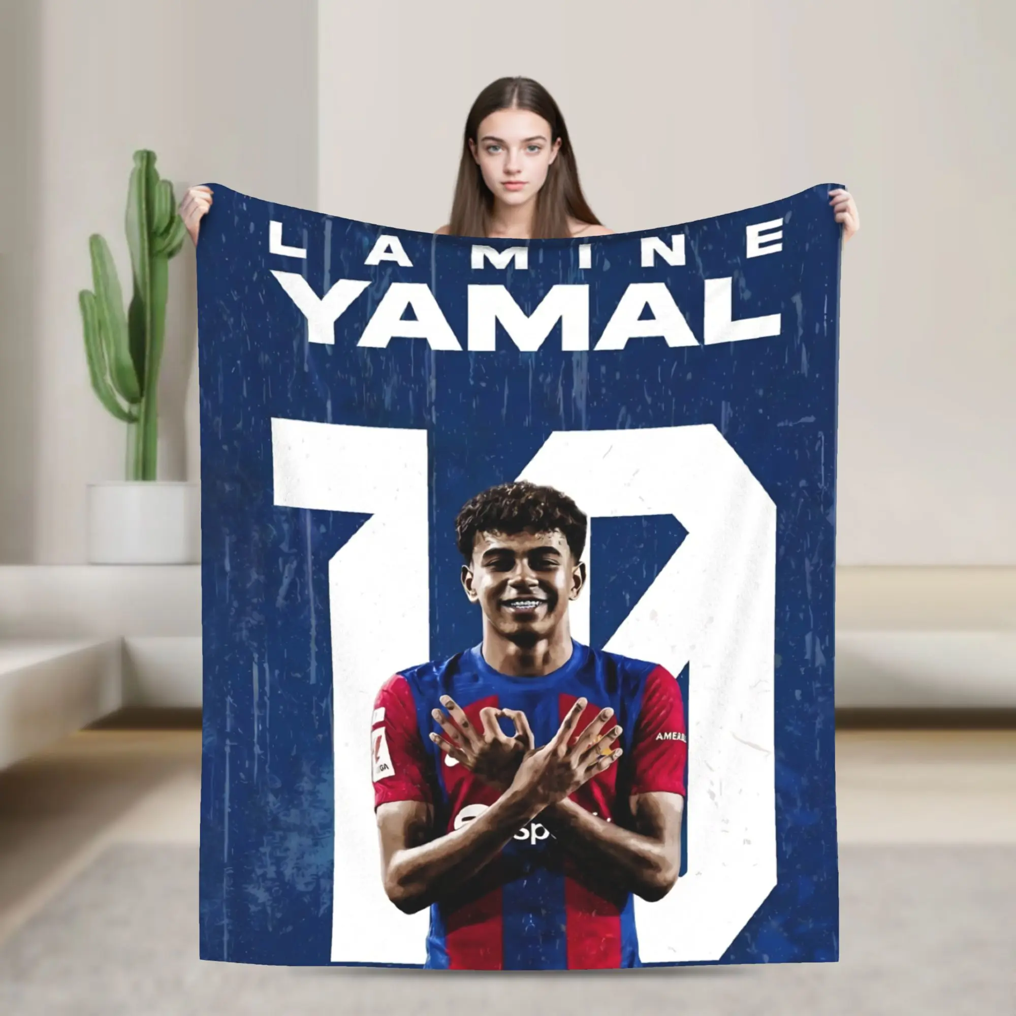 Football L-Lamine Yamal Spain Blankets Flannel Autumn/Winter   Super Soft Throw Blankets for Bedding Travel Plush Thin Quilt