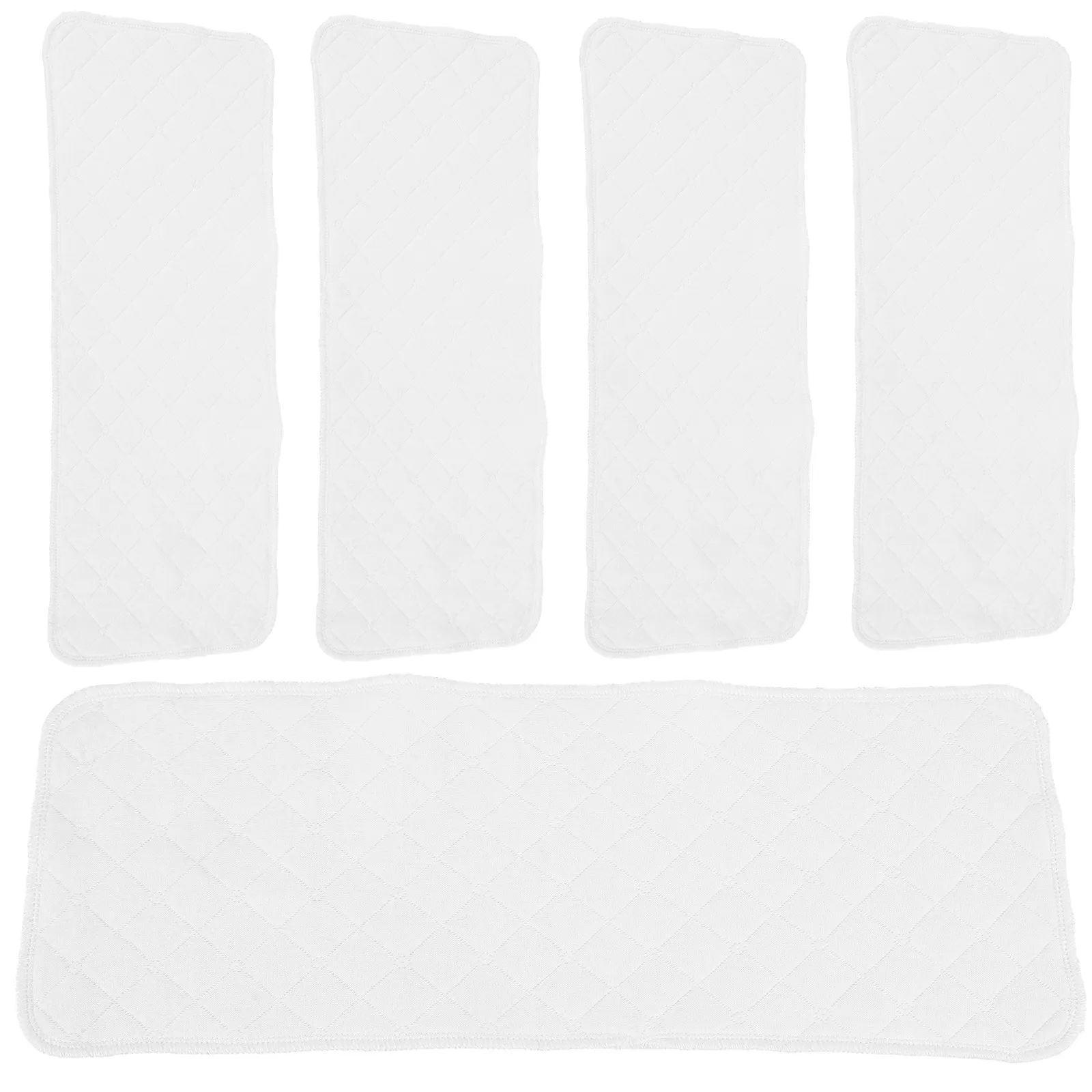 

5 шт. тканевых подгузников для новорожденных - белые, 3-слойные, хлопковые, многоразовые, мягкие, впитывающие, для ухода за новорожденными