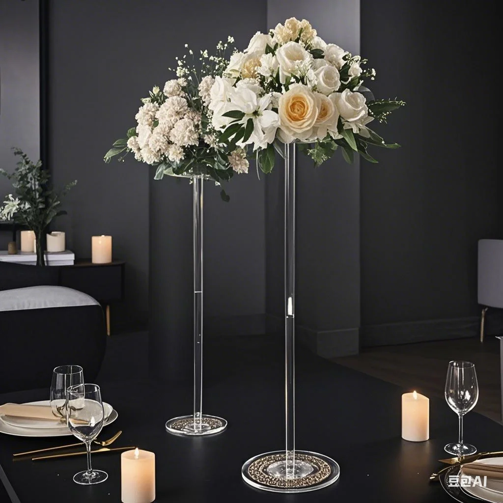 

10pcs Transparent Crystal Bracket Flower Stand - Ideal for Wedding Table Centerpieces, Event Party Vases | Home, Hotel Decoratio