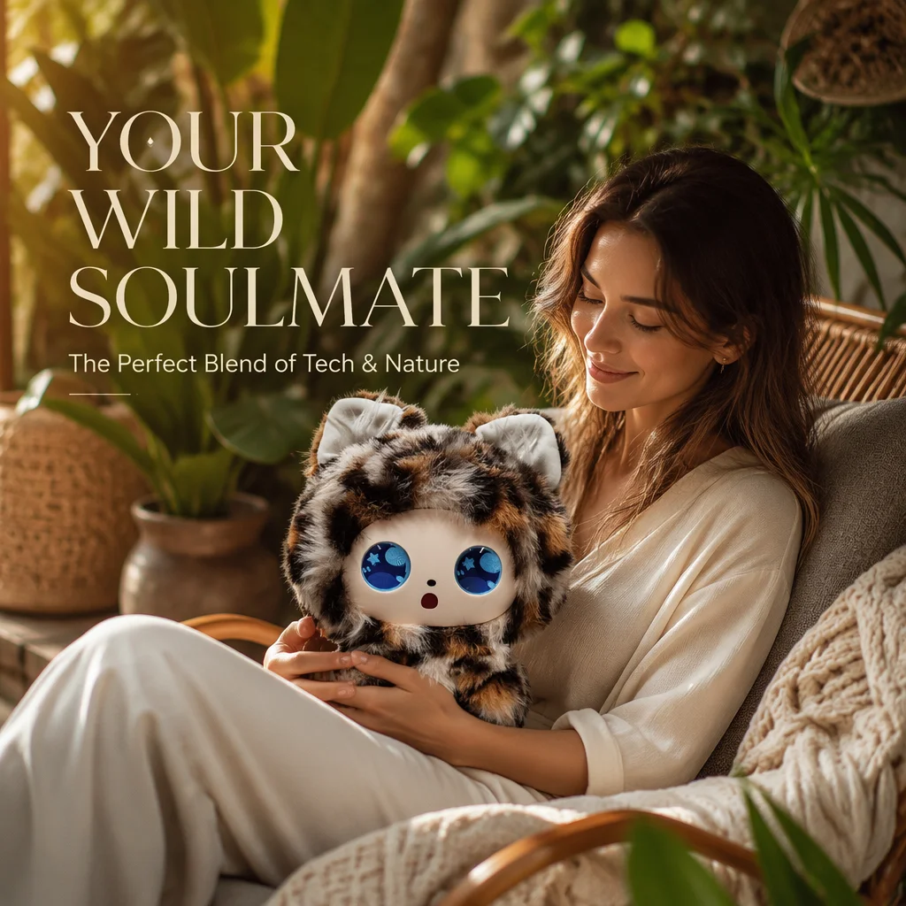 AI Plush Companion Robot Toy Leopard Print Interactive Talking Doll with Voice Chat Cute Smart Emotional Support Gift