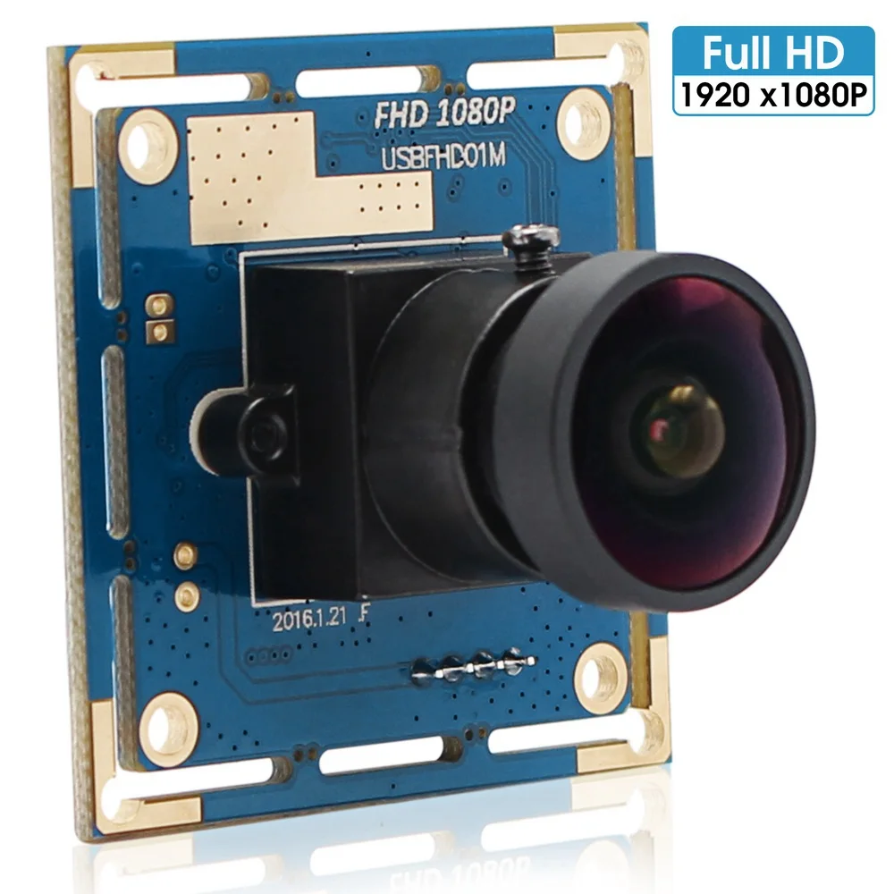 ELP Mini Webcam Wide Angle 180 Degree CMOS OV2710 1920X1080P 30fps VGA 100fps 720P 60fps Mini Embedded Industrial USB Camera