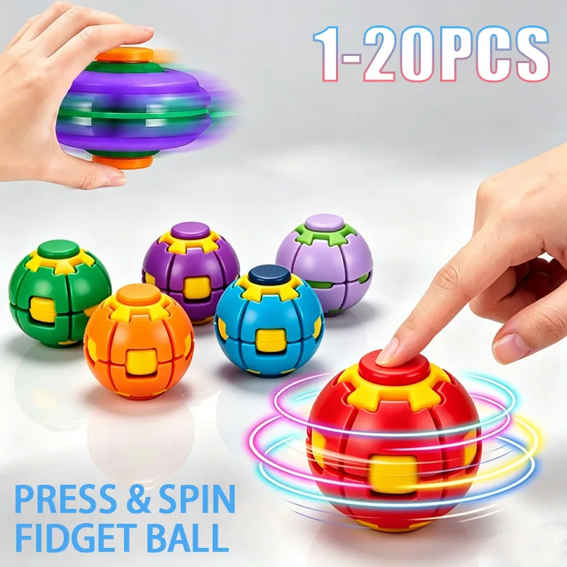 1-20PCS 3D Printed 360 Degree Rotating Fidget Ball Stress Relief Sensory Desk Toy for Focus Anxiety Calm Down Office Home