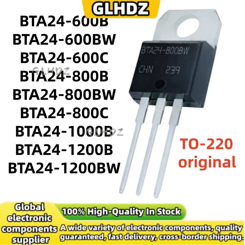 original 10PCS BTA24-600B BTA24-600BW BTA24-600C BTA24-800B BTA24-800BW BTA24-800C BTA24-1000B BTA24-1200B BTA24-1200BW TO-220