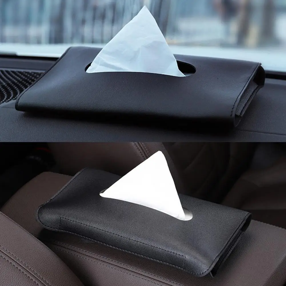 

Stylish High Capacity Convenient 3 Colors Car Visor Tissue Dispenser Faux Leather Car Tissue Dispenser for Automobile