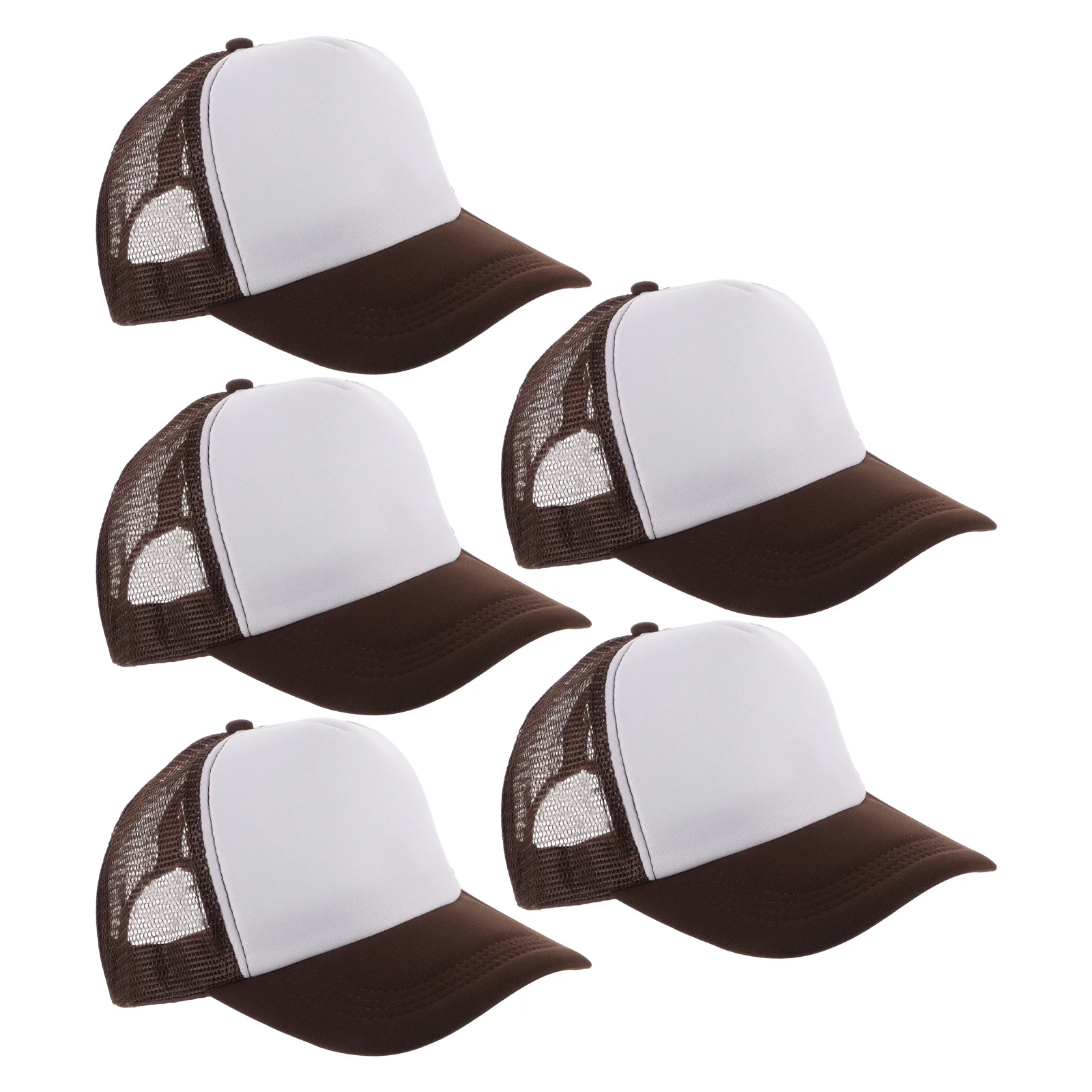 

5Pcs Sublimation Blank Baseball Caps Breathable Mesh Adjustable Trucker Hats DIY Outdoor Graffiti Unisex Sports Headwear