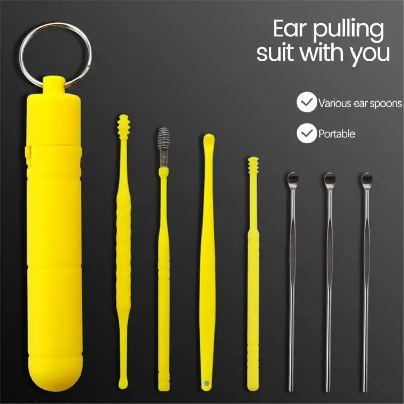 ชุดสแตนเลสหูหยิบเครื่องมือ EAR WAX Remover ทําความสะอาดหูทําความสะอาดช้อนป้องกันหู EAR Picker Earpick Sticks