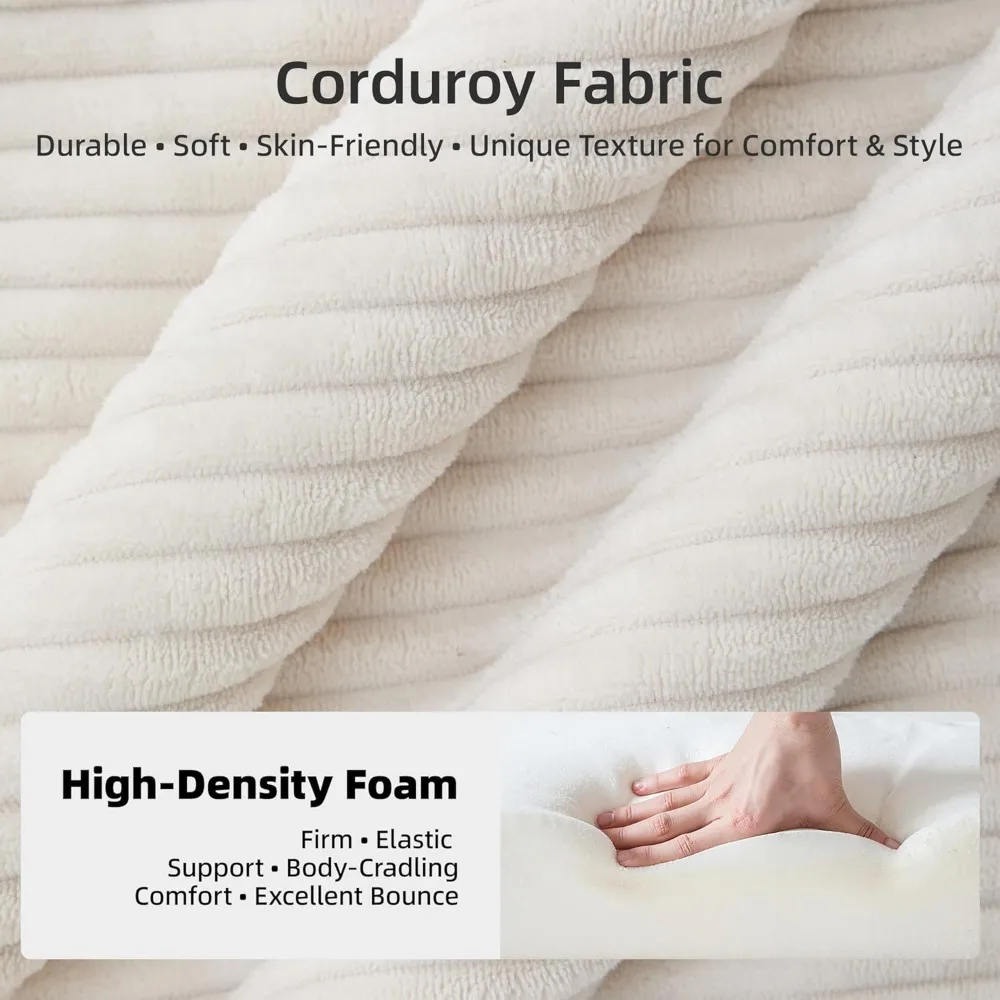 أريكة معيارية على شكل حرف L لغرفة المعيشة، أرائك بدون عظم للمقعد العميق، تنجيد مقطعي حديث #5