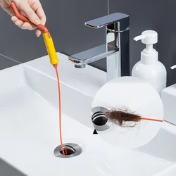 1pc Hand Cranked Pipe Toilet Drain Household Sink Drainage Anti Clogging Cleaner