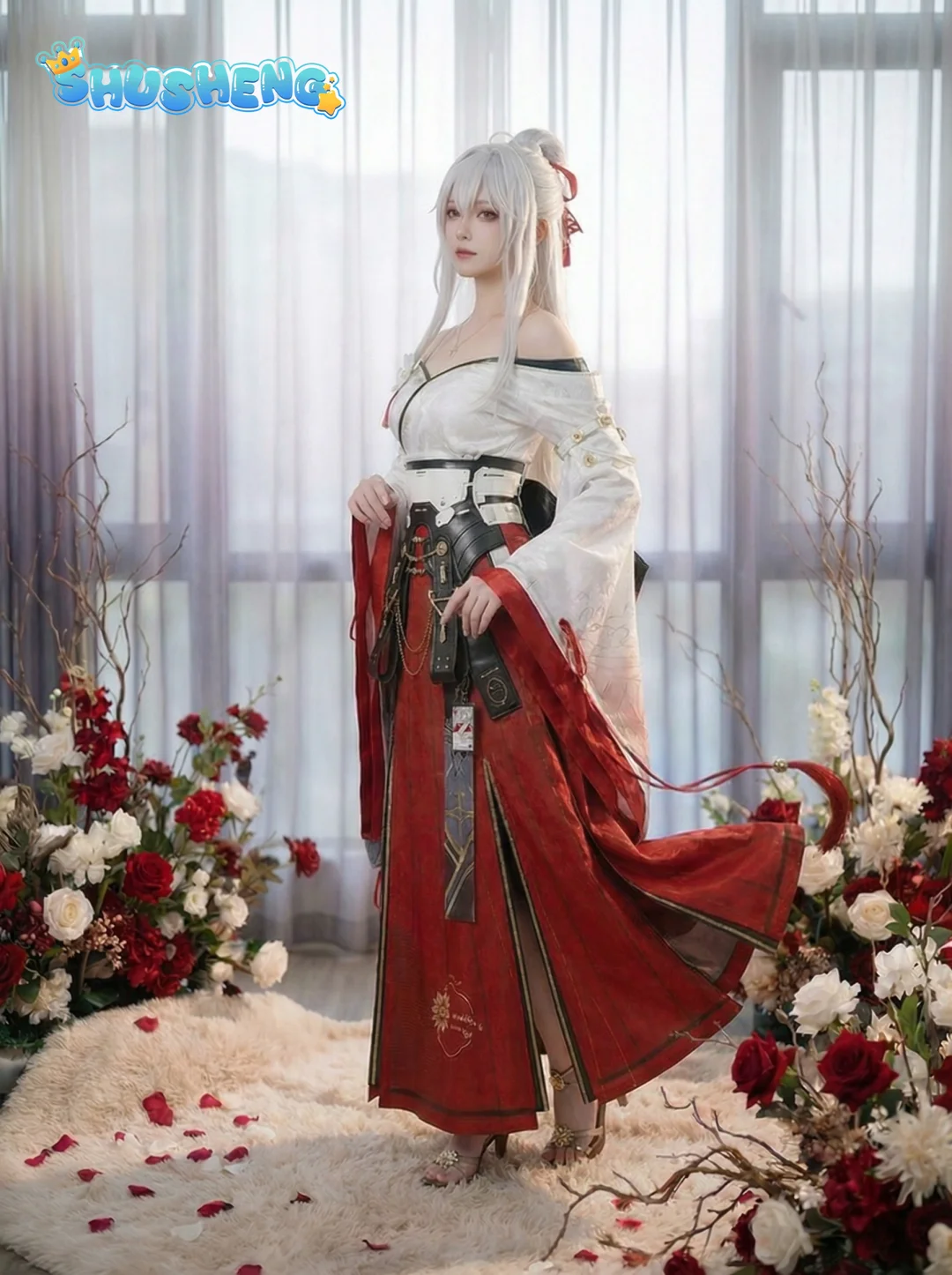 

Hiyuki Game Wuthering Waves New Chinese style elegant Hanfu Cosplay Costume dress headwear props Halloween woman Hiyuki uniform