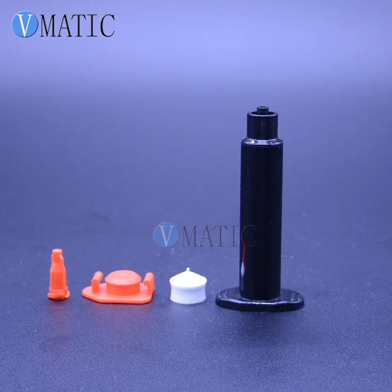 Free Shipping 10cc/ 10ml Black Luer Lock UV Pneumatic Syringe Barrel With Orange Cap / Stopper Piston End Cover No Glue Inside