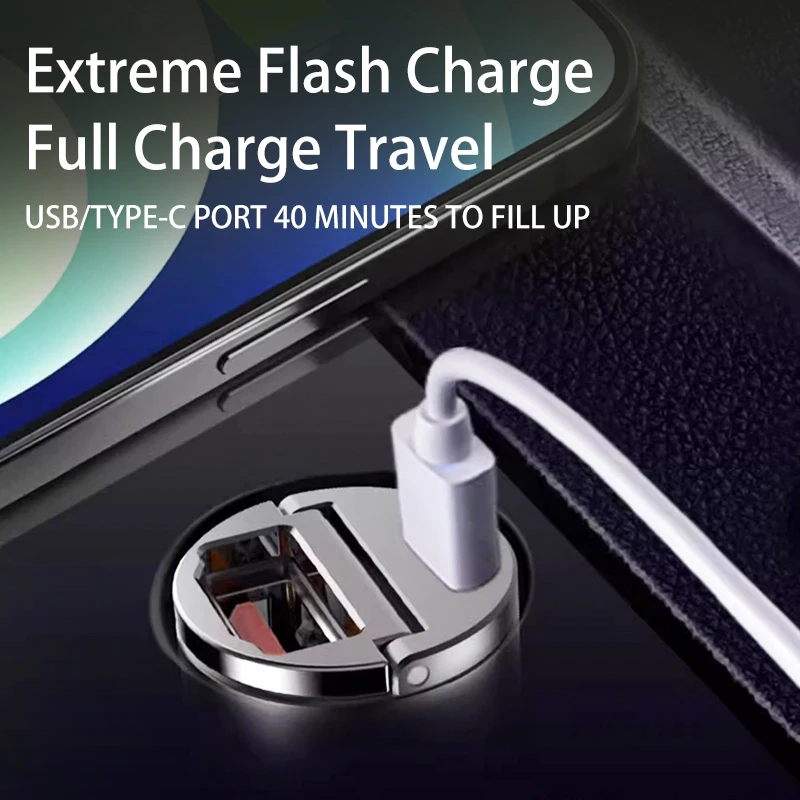 For Opel Alloy Car Charger Fast Charging Mini USB Type C Phone Charger Interior Accessories OPC Astra J H G K Insignia Corsa D B