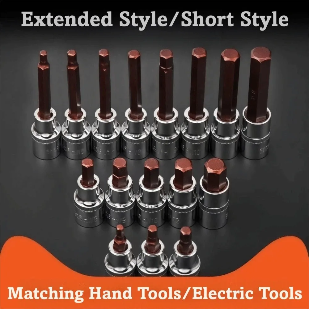 

1/2‘ Drive Hex Bit Sockets 4-14mm Durable DisassemblyTool Socket Metric Portable Joint Hexagonal Remover Repair Tools