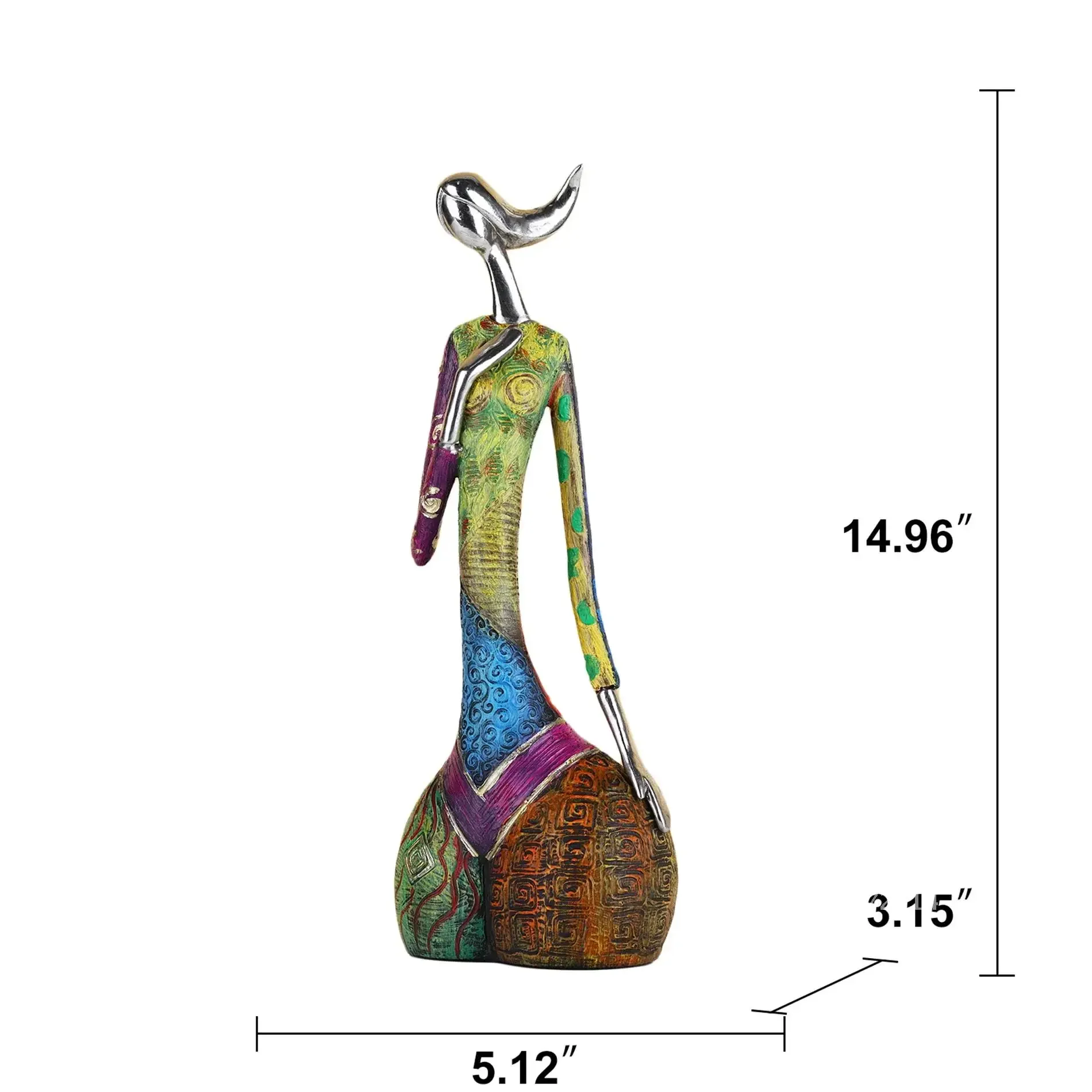 Painting Woman Resin Statue Figurines For Interior Home Room Living Decor Accessories Modern Sculpture A3548 Art Decoration