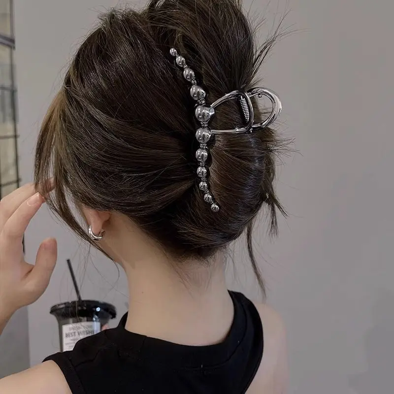 Mode Exquisite Stahl Ball Design Metall Haar Krallen Frauen Pferdeschwanz Klaue Clip Haar Clips Haarnadeln Mädchen Haar Zubehör Geschenke – Detail 3