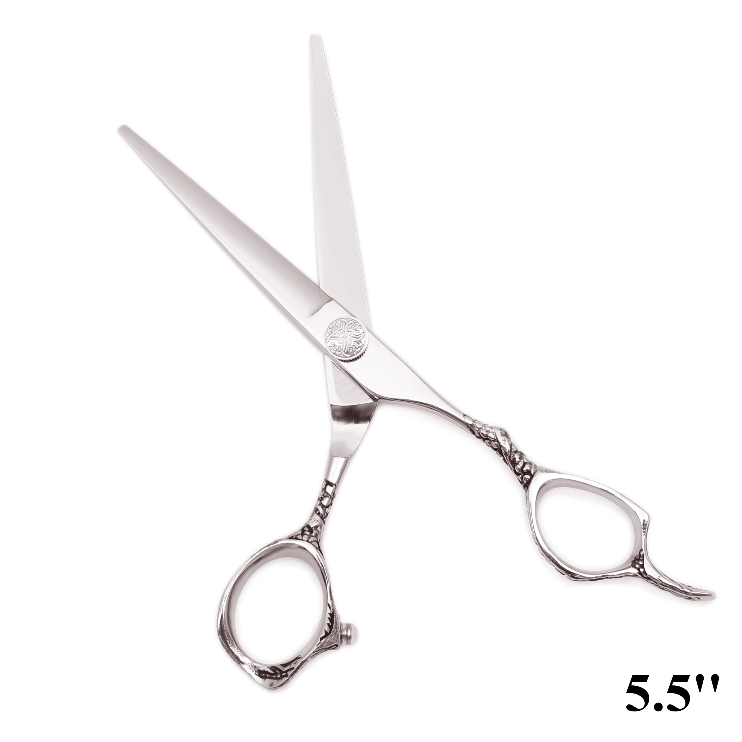 

Haircut Scissors Japan Stainless 5.5" Silver Cutting Scissors Hairdressing Thinning Shears Haircut Set for Hairdressing C9001