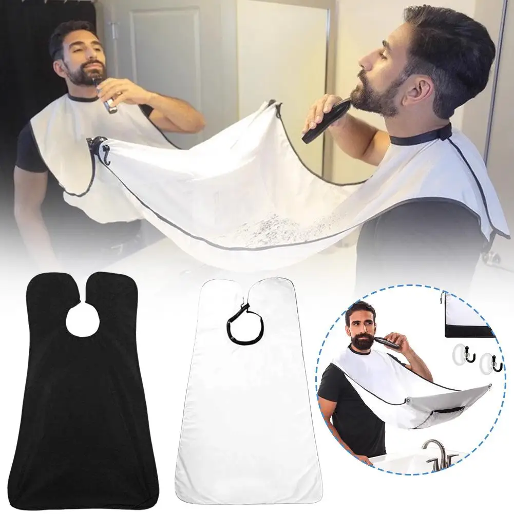 Male Shaving Apron Beard Catcher Cape Care Bib Men\'s Bathroom Apron Black Beard Apron Hair Shave Apron Man Clean Apron Tools