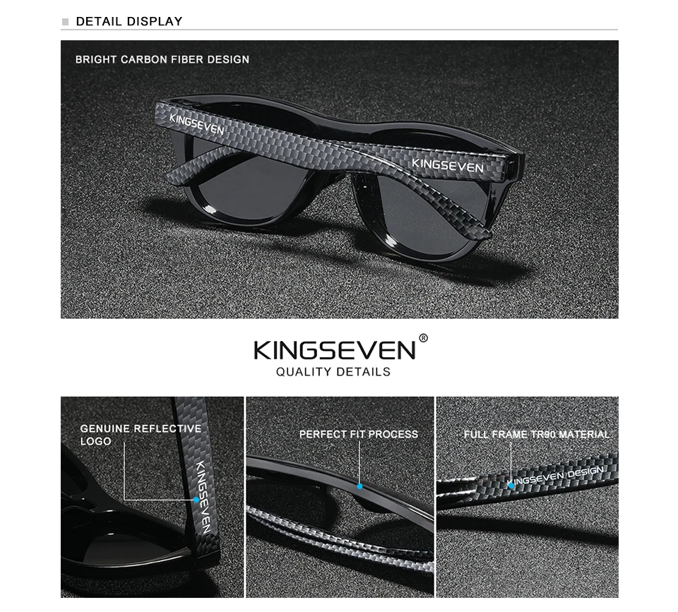 KINGSEVEN 2024 Neue Marke Design frauen Gläser TR90 Polarisierte Sonnenbrille Männer Retro Sonnenbrille Sonnenbrille Herren – Detail 1
