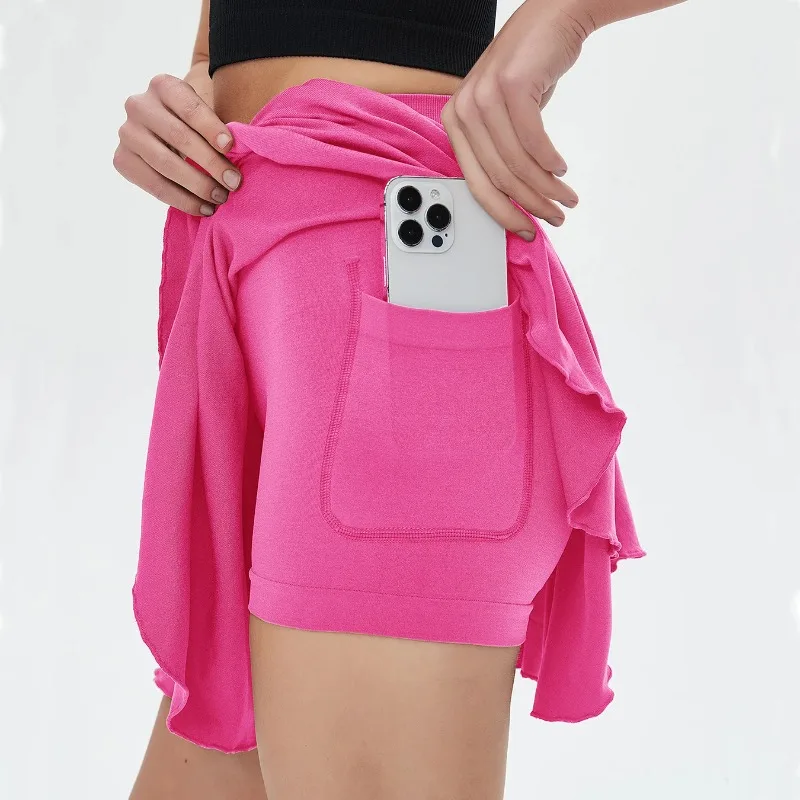 Women's High Waisted Tennis Mini Skirt Tennis Yoga Golf Sports Belt Safety Pants Pocket Comfortable and Breathable Sports Skirt