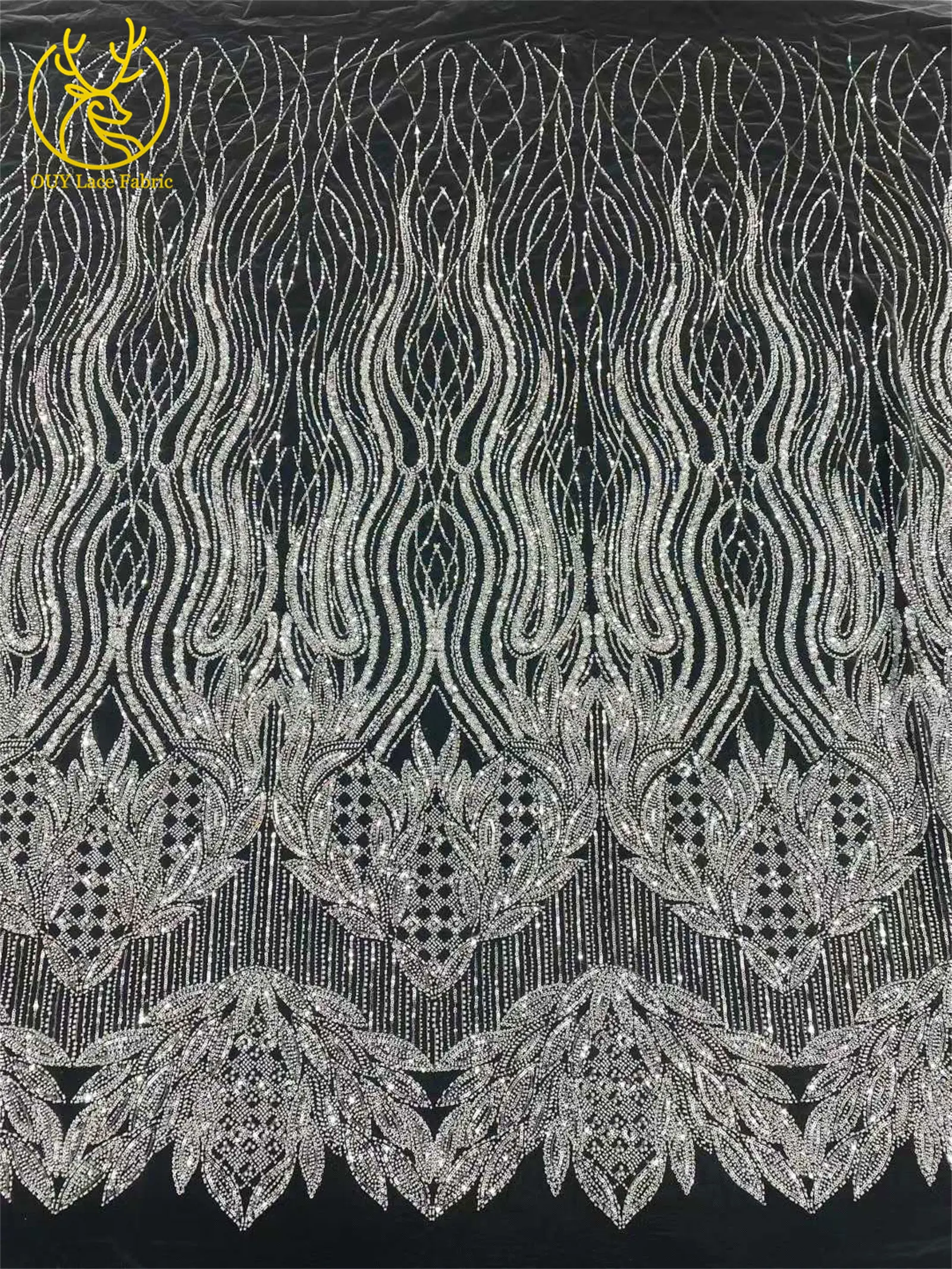 Eleganter Afrikanischer Pailletten-Perlen-Spitzenstoff 2026 Hochwertige Nigerianische Französische Bräutigam-Stickerei Tüll-Spitzenstoff für Braut und Hochzeit – Detail 12