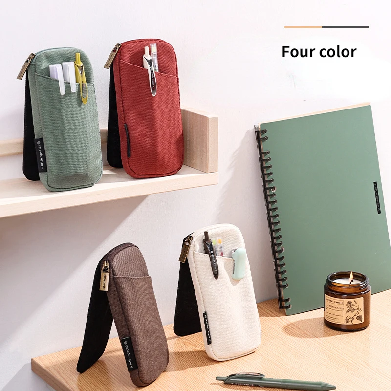 1pcs  Japan Kokuyo Pencil Case Series Double-sided Magnetic Canvas Stationery Case Convenient Carrying Storage Pencil Bag