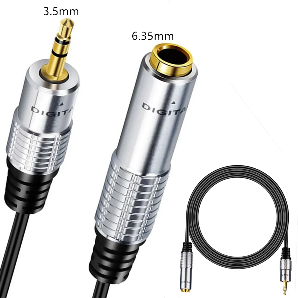 

3.5mm Male to 6.35mm Female Audio Cable 1/8 Male to 1/4 Female 3.5mm to 6.35mm Stereo Jack Adapter Wire Cord