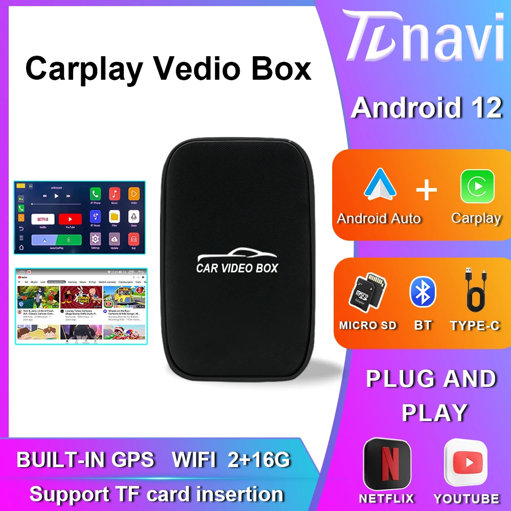 New Android Car Ai Box Wireless Android Auto CarPlay For Car For models with built-in wired Carplay on the original car screen