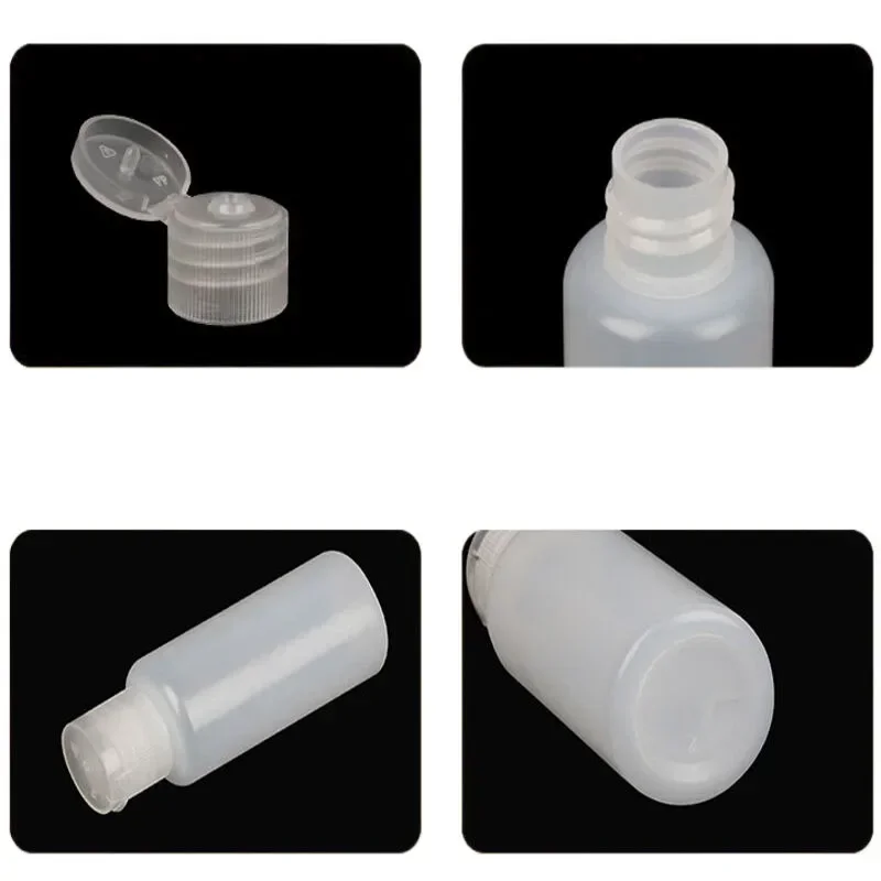 5Pcs 10ml-50ml Mini Empty Plastic Squeeze Bottles With Flip Caps Refillable Travel Containers For Shampoo Conditioner Lotion Cre