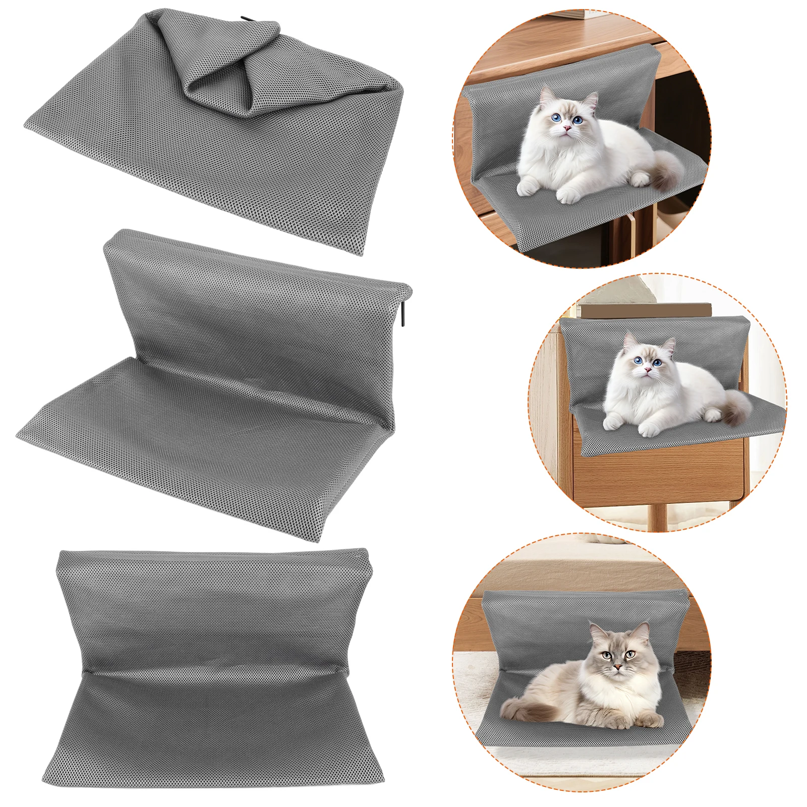 L-shaped Detachable Pet Hammock Removable Pet Cat Stand Bed Hanging Cat Nest Pet Sleeping Bed for Window Sill Balcony