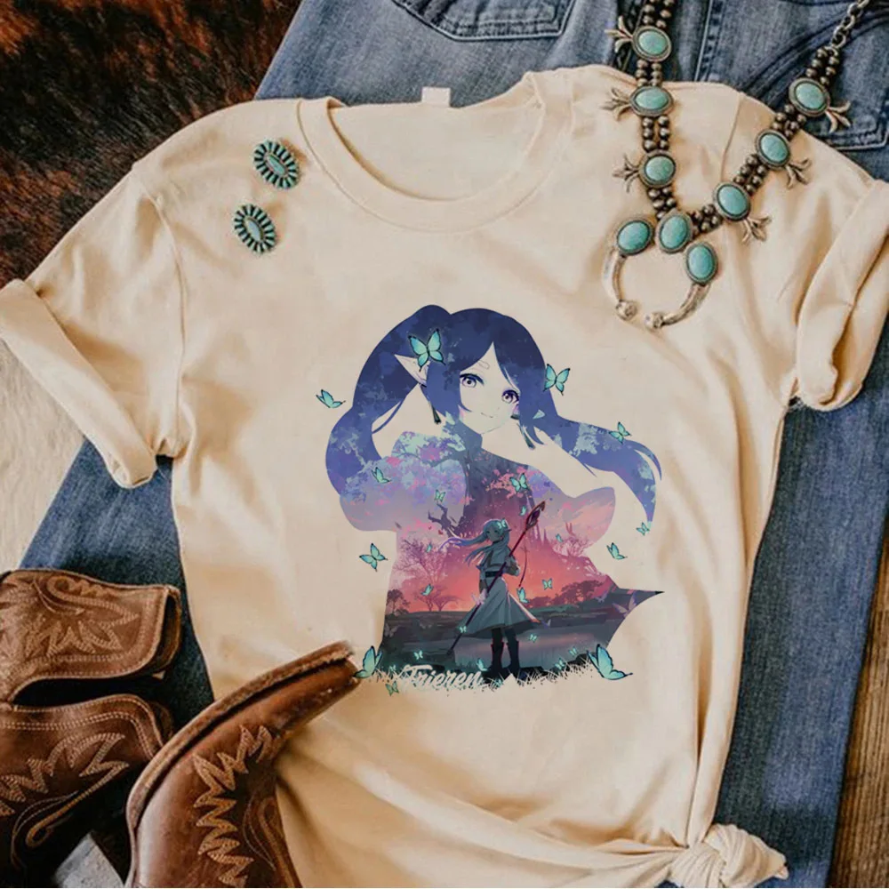 Frieren shirt femme anime cutecore alternative  Psychedelic japanese tshirt 80s cheap 2000s streetwear manga