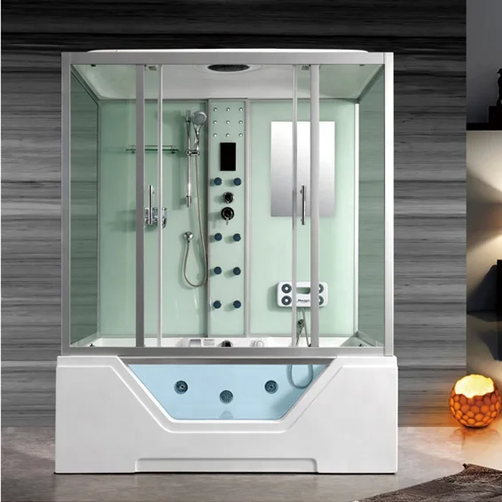 Hot Selling Bathroom With Tempered Glass Sliding Door, Water And Electricity Massage Shower Room, Shower Room With Bathtub