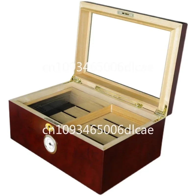 Cigar box juggling moisturizing box, large capacity, double layer cedar cedar box, portable bag, box, sealed cigar